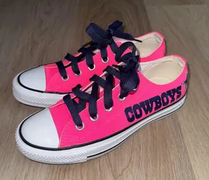 Dallas Cowboys NFL Football Pink & Blue Converse - Size 6 thumbnail 1