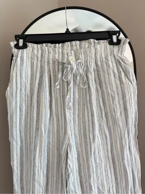 Thread & Supply White and Light Blue Striped Wide-Leg Pants thumbnail 2