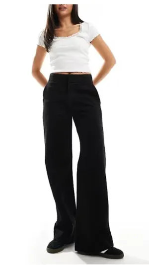 NWT Free People X Levi's ribcage high rise wide leg tailor jeans in black 30X34 thumbnail 2