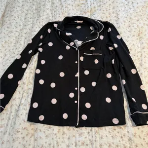 kate spade Black Pajama Set with Pink Polka Dots thumbnail 4