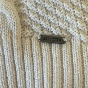 Hollister Preppy V-Neck Cream White Cable Knit Sweater‎ Medium Oversized Tennis thumbnail 8