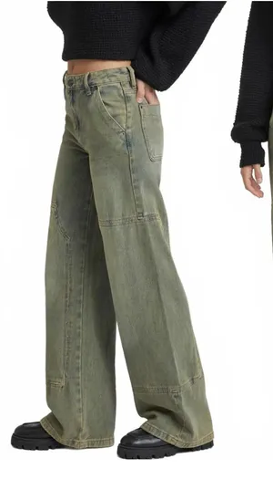 Pacsun Jessie High Waisted Baggy Carpenter Pants Medium Indigo NWT Brooks Sz 25 thumbnail 1