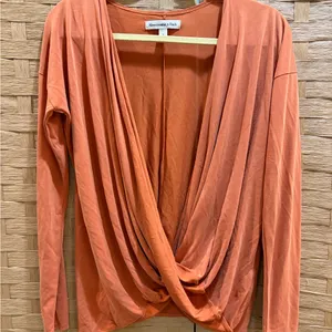 Abercrombie & Fitch Orange Open Front Wrap Top Lagenlook Effortless Size Small thumbnail 2