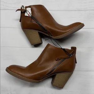 DV by Dolce Vita NEW Jameson Cognac Brown Double Zip Chunky Heel Ankle Booties 7 thumbnail 6