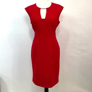 Calvin Klein Sleeveless Red Dress Size 10 thumbnail 2