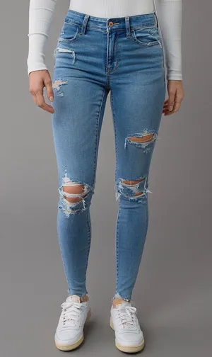 American Eagle high waisted ripped jegging thumbnail 1