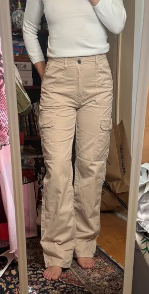 zara cargo khakis  thumbnail 1