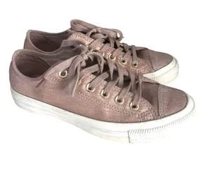 Converse Women’s Rose Gold Metallic Low Tops Sneakers Size 7 thumbnail 1