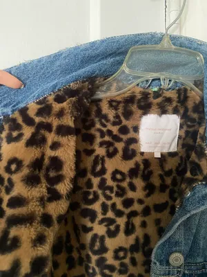 ZARA Cheetah Denim Jacket thumbnail 2