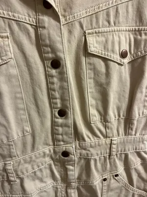 Kaki Denim Button up Dress Tan Size L thumbnail 3