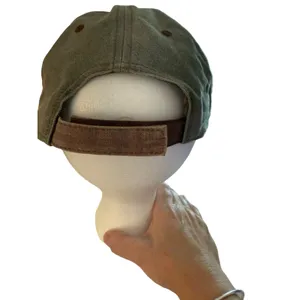 Disney Parks Hat Mickey Mouse Canvas Olive Brown Trim Adjustable Hook and Loop thumbnail 4