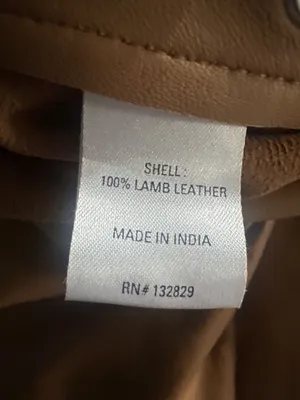 Camila Coelho Womens M 100% Lamb Leather Pants NWT Snap Detail Tan FLAWED thumbnail 10