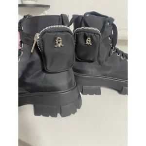Steve Madden Thora-P Black Nylon Lace-Up Combat Ankle Lug Boots Women's 8 thumbnail 16