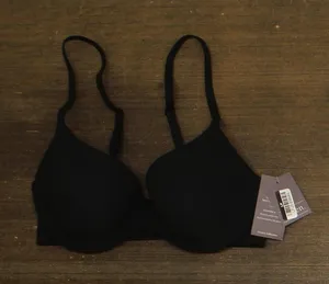 Auden Womens Luxe Stretch Comfort Wire Demi Adjustable Bra 94266713 Black 34B thumbnail 1