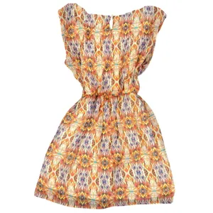 As You Wish Shift Dress Womens L Orange Abstract Print Chiffon Lined Cap Sleeve thumbnail 15