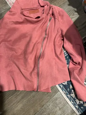 BlankNYC Rare Blush Pink Suede Moto‎ Jacket M thumbnail 2