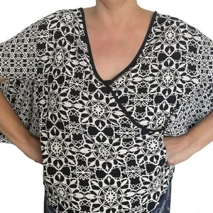 Lovestitch Womens Print Blouse Top Butterfly Short Sleeve Sz Small Box Boho Chic thumbnail 5