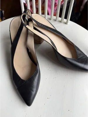 Cole Haan Black Leather Slingback Heels Size 8 B thumbnail 2