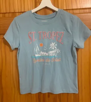 Nordstrom Size Small Light Blue St. Tropez T-Shirt thumbnail 1