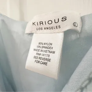 Kirious Los Angeles Floral Mesh Side Slit Stretch Maxi Dress Blue Sz Large thumbnail 5