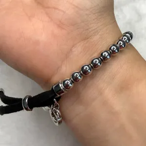 Michael Kors Silver Black Beaded Tag Bracelet thumbnail 4