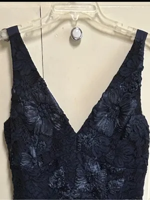 Antonio Melani Vale Dress navy blue lace Embroidered Wedding Party Formal NWT thumbnail 2