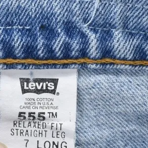 Vintage Levis 555 Denim Skirt Light Wash Embroidered Ribbon Trim Made in USA 25 thumbnail 4