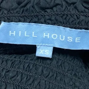 Hill House Home Nesli Black Puff Sleeve Smocked Tiered Midi A-Line Nap Dress XS thumbnail 6