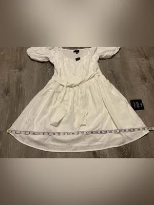 Lulus White Linen Blend Puff Sleeve Mini Dress Womens Size M NWT thumbnail 5