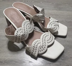 Joie Society Cream White Laser Cut Block Heel Sandals Size 7.5 thumbnail 1