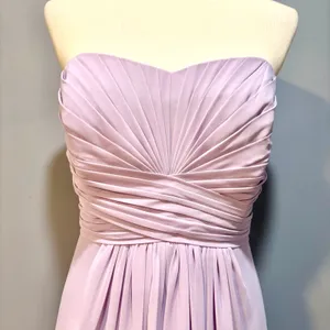 Flowy Iris Lavender Strapless Chiffon Wedding Guest HOCO David's Bridal 14 thumbnail 2