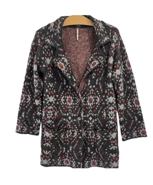 Free People Knit Bohemian Cardigan Sweater Xs thumbnail 1