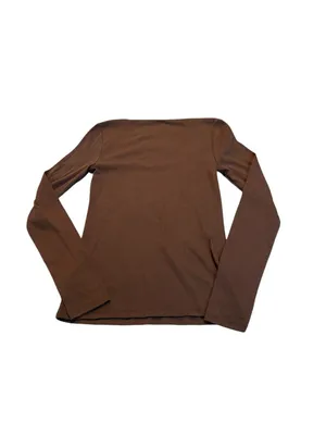 OLD NAVY ribbed Brown Long Sleeve Scoop Neck Tee TALL thumbnail 3