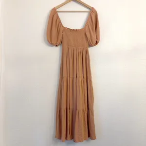 Abercrombie & Fitch Midi Dress Small Tall ST Cottagecore Smocked Tiered Pockets thumbnail 5