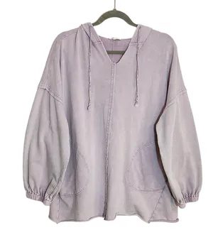 Easel Distressed Purple Hoodie Pullover Size Medium thumbnail 1