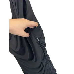 Aqua Formal Black One Shoulder Ruched Mini Dress Cold Shoulder Side Zip M NEW thumbnail 5