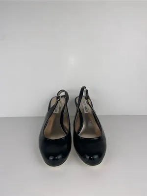 Steve Madden Black Patent Slingback Heels Size 8 thumbnail 2