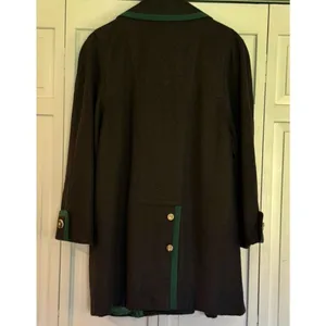 Julius Lang Vintage 100% new wool black and green peacoat 40 thumbnail 12