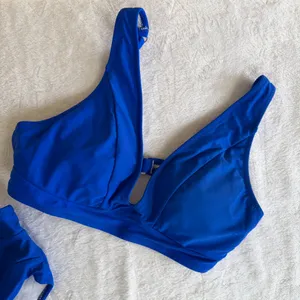 NEW Women's Bright Blue High Waisted 2 Piece Bikini Swimsuit Size M #26077 thumbnail 2