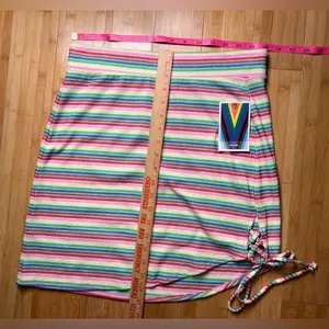 Target Pride Women's Asymmetrical Rainbow Striped Pull On Casual Mini Skirt|Sz:M thumbnail 8