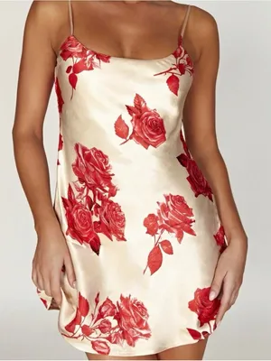Meshki Cream Mini Satin Dress Medium thumbnail 1