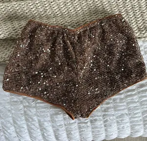 SheIn Brown Sequin Micro Short thumbnail 1