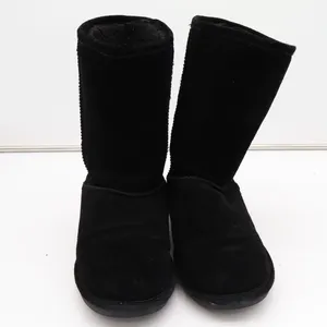 Bearpaw Bootie Womens US 10 Black Suede Fleece Lined Round Toe Mid Calf Boots thumbnail 3