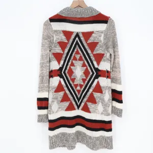 Charlotte Russe Cardigan Womens S Gray Red Southwestern Geometric Good thumbnail 5