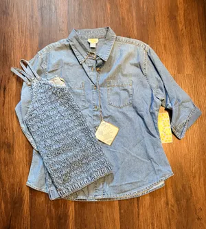 Just the Girls Jean color Button Up & Cami size 2XL thumbnail 1