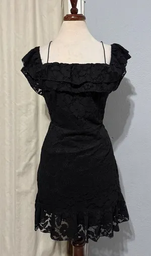 TOBI Black Lace Ruffle Off the‎ Shoulder Mini Whimsigoth Dress XL Dark Romantic thumbnail 1