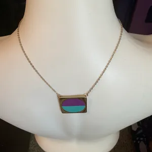 Pomina Gold necklace with Enamel Bar thumbnail 2