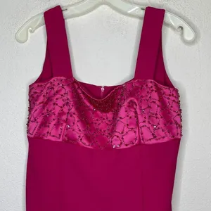 Vintage Beaded Magenta‎ Dress thumbnail 2