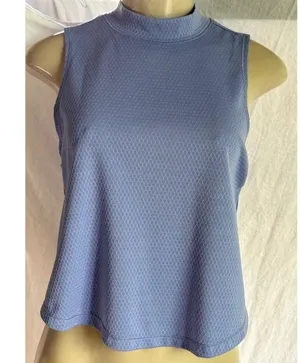 DSG Mock Neck Tank Top Sleeveless Athletic Activewear Blue XS thumbnail 1