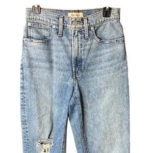 Madewell the perfect vintage straight jeans medium wash Distressed 27R #763 thumbnail 7